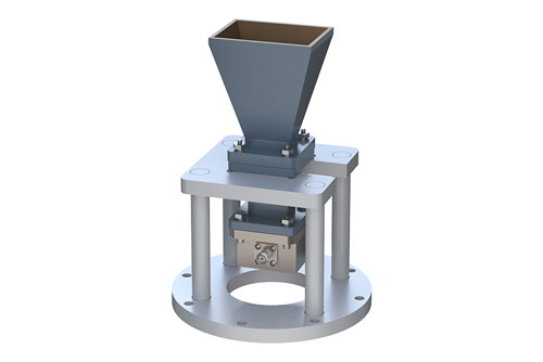 WR-75 Standard Gain Horn with 15 dBi gain, SMA Female Connector, Integrated Cage-Style Mount