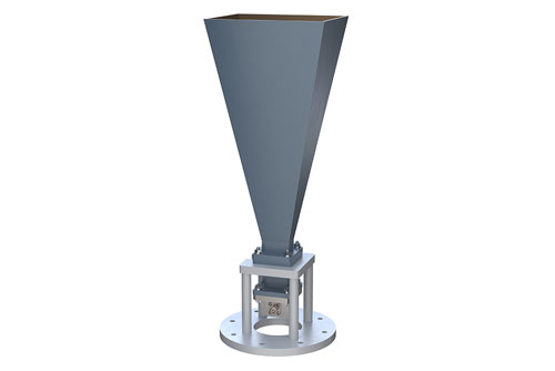 WR-90 Standard Gain Horn with 20 dBi gain, SMA Female connector, Integrated Cage-Style Mount