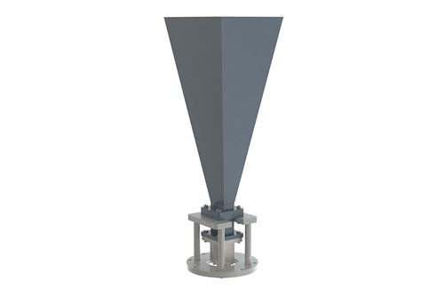 WR-112 Standard Gain Horn with 20 dBi gain, End Launch N Female Connector, Integrated Cage-Style Mount