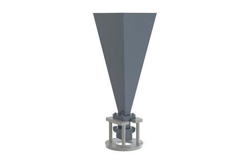 WR-112 Standard Gain Horn with 20 dBi gain, End Launch SMA Female Connector, Integrated Cage-Style Mount