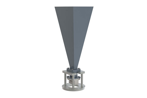 WR-112 Standard Gain Horn with 20 dBi gain, SMA Female Connector, Integrated Cage-Style Mount