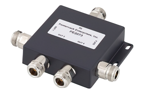 4 Way N Power Divider From 800 MHz to 2.5 GHz Rated at 50 Watts