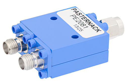 50 Ohm 2 Way SMA Power Divider From 7 GHz to 12.4 GHz Rated at 10 Watts