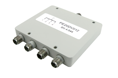 4 Way SMA Power Divider from 800 MHz to 2.5 GHz Rated at 20 Watts