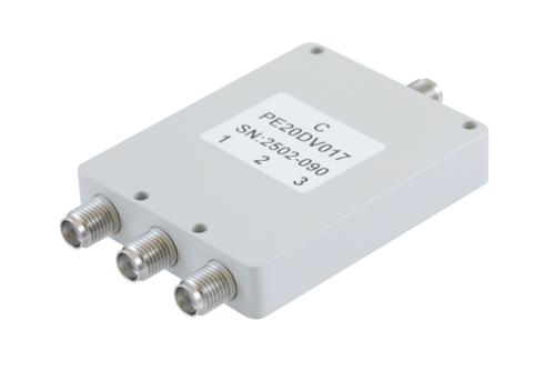 3 Way SMA Power Divider from 2 GHz to 4 GHz Rated at 30 Watts
