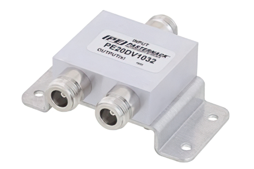 Low PIM 2 Way N Power Divider From 617 MHz to 2.7 GHz Rated at 30 Watts