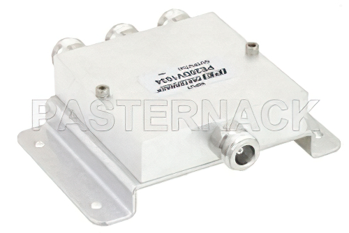 3 Way N Power Divider From 698 MHz to 2.7 GHz Rated at 30 Watts