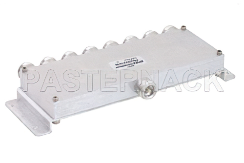 Low PIM 8 Way 4.1/9.5 Mini DIN Power Divider From 698 MHz to 2.7 GHz Rated at 30 Watts