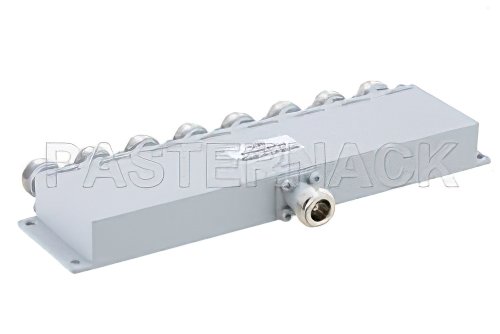 8 Way N Power Divider from 5 MHz to 500 MHz Rated at 10 Watts