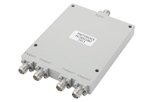 4 Way SMA Power Divider from 2 GHz to 26.5 GHz Rated at 20 Watts