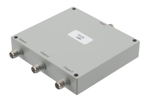 3 Way SMA Power Divider From 0.8 GHz to 2.5 GHz Rated at 30 Watts