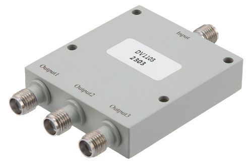 3 Way SMA Power Divider From 4 GHz to 8 GHz Rated at 30 Watts