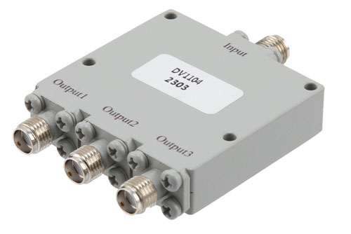 3 Way SMA Power Divider From 6 GHz to 18 GHz Rated at 30 Watts