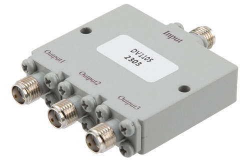 3 Way SMA Power Divider From 8 GHz to 18 GHz Rated at 30 Watts