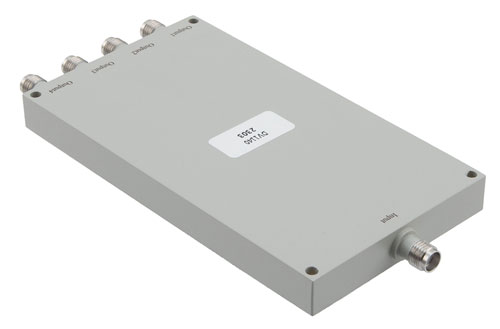 4 Way SMA Power Divider From 0.5 GHz to 6 GHz Rated at 30 Watts