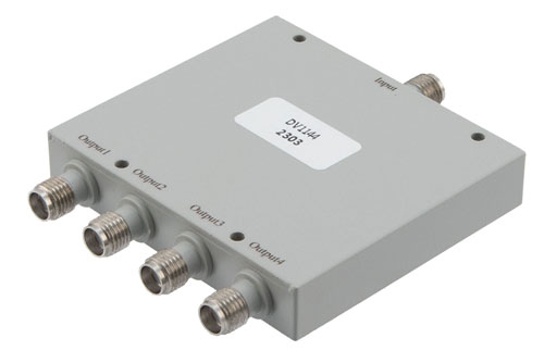 4 Way SMA Power Divider From 0.8 GHz to 2.5 GHz Rated at 30 Watts