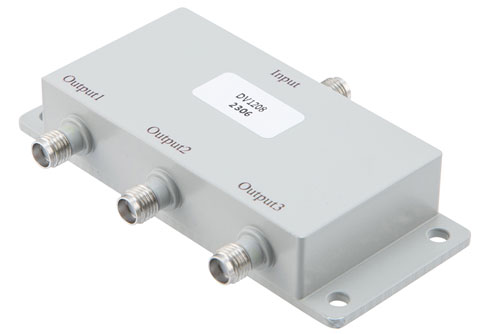 3 way SMA Power Divider from 1 MHz to 300 MHz Rated at 10 Watts