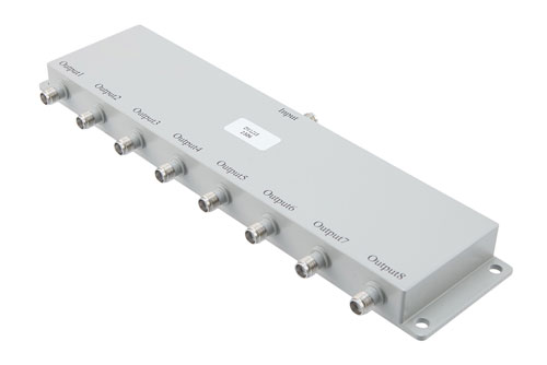 8 way SMA Power Divider from 5 MHz to 500 MHz Rated at 10 Watts