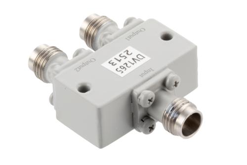2 Way 2.4mm Female Input Connector Power Divider, From 18 GHz to 55 GHz, Rated at 20 Watts