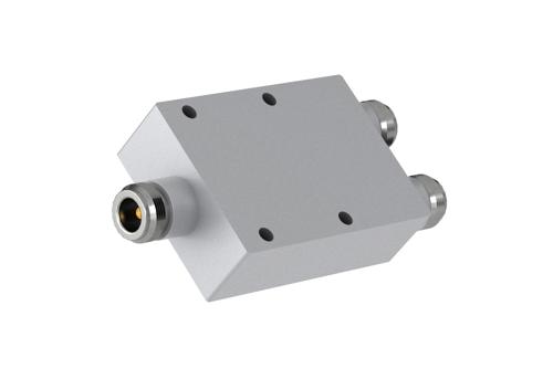 Low PIM 2 Way N-type Power Divider from 555 MHz to 6 GHz Rated at 80 Watts, IP65 Rated