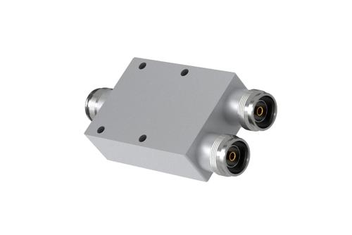 Low PIM 2 Way 4.3-10 Power Divider from 555 MHz to 6 GHz Rated at 80 Watts, IP65 Rated