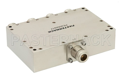 4 Way Broadband Combiner from 2 GHz to 6 GHz Type N