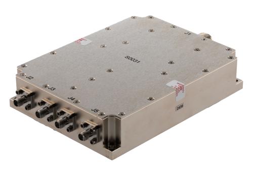 4 Way Broadband Combiner from 700 MHz to 6 GHz SMA Female Input and N-Type Female Output rated 300 Watts