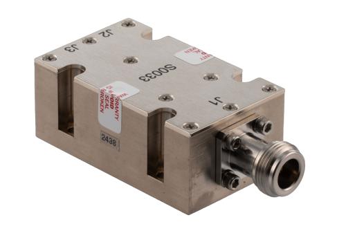 2 Way Broadband Combiner from 2 GHz to 8 GHz SMA Female Input and N-Type Female Output rated 150 Watts