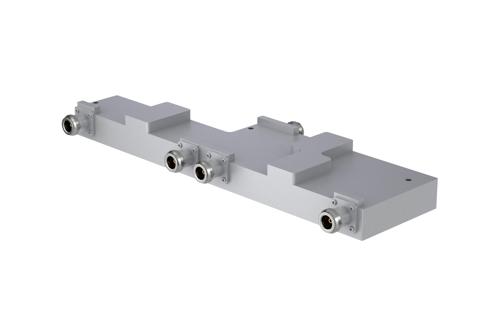 4 Way Broadband Combiner N Female Input and Output from 600 MHz to 6 GHz rated 400 Watts