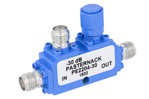 Directional 30 dB SMA Coupler From 4 GHz to 8 GHz Rated to 50 Watts