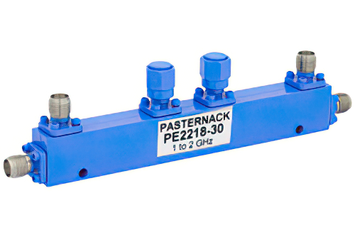 Dual Directional 30 dB SMA Coupler From 1 GHz to 2 GHz Rated To 50 Watts