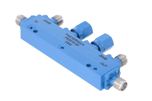 Dual Directional 20 dB SMA Coupler From 2 GHz to 4 GHz Rated to 50 Watts