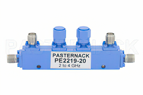 Dual Directional 20 dB SMA Coupler From 2 GHz to 4 GHz Rated to 50 Watts