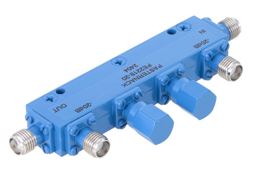 Dual Directional 20 dB SMA Coupler From 2 GHz to 4 GHz Rated to 50 Watts