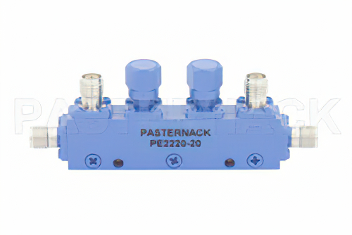 Dual Directional 20 dB SMA Coupler From 2.6 GHz to 5.2 GHz Rated To 50 Watts