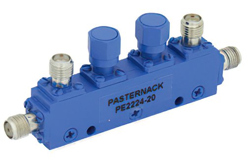 Dual Directional 20 dB SMA Coupler From 12.4 GHz to 18 GHz Rated to 50 Watts
