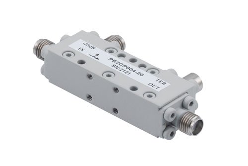 Directional 20 dB SMA Coupler From 2 GHz to 8 GHz Rated to 50 Watts