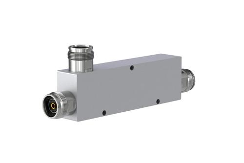 Low PIM Directional 10 dB 4.3-10 Coupler From 555 MHz to 6 GHz Rated to 300 Watts, IP65 Rated