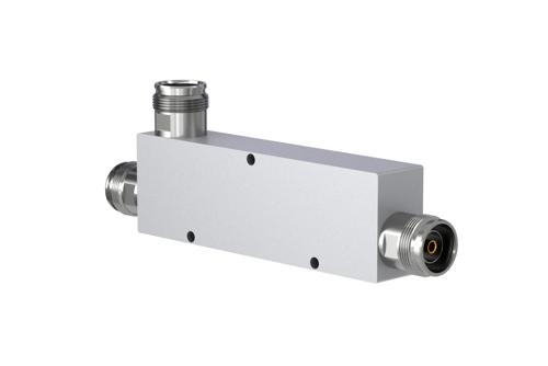 Low PIM Directional 10 dB 4.3-10 Coupler From 555 MHz to 6 GHz Rated to 300 Watts, IP65 Rated