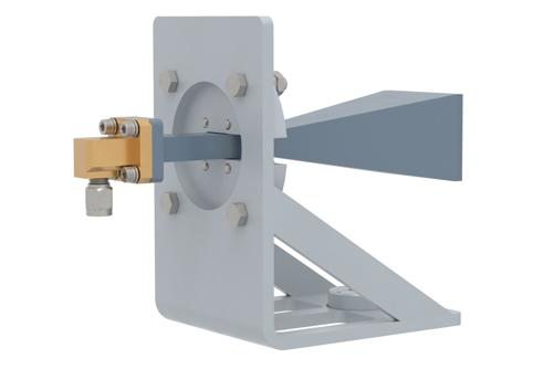 WR-28 Standard Gain Horn with 20 dBi gain, 2.92mm Male connector, with Pre-Installed L Mount