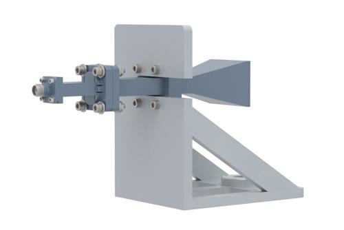 WR-42 Standard Gain Horn with 15 dBi gain, End Launch 2.92mm Female connector, with Pre-Installed L Mount