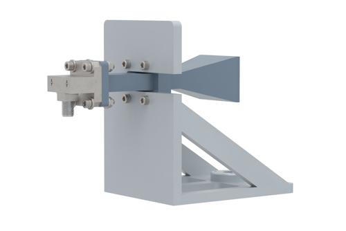 WR-42 Standard Gain Horn with 15 dBi gain, 2.92mm Female connector, with Pre-Installed L Mount