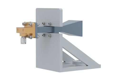 WR-42 Standard Gain Horn with 15 dBi gain, 2.92mm Male connector, with Pre-Installed L Mount