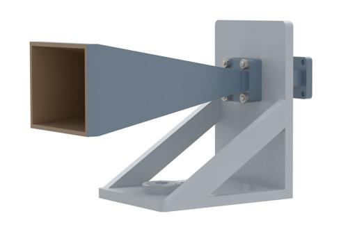 WR-42 Waveguide Antenna, 18 GHz to 26.5 GHz Frequency Range, 20 dBi Gain, UG-597/U Flange with Pre-Installed L mount
