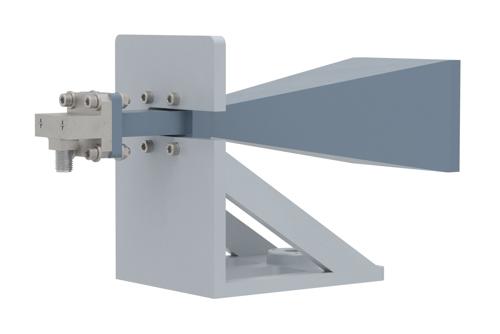 WR-42 Standard Gain Horn with 20 dBi gain, 2.92mm Female connector, with Pre-Installed L Mount