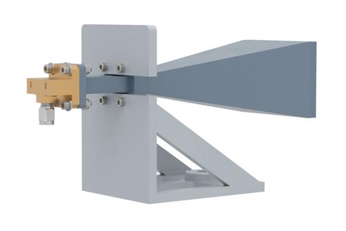 WR-42 Standard Gain Horn with 20 dBi gain, 2.92mm Male connector, with Pre-Installed L Mount