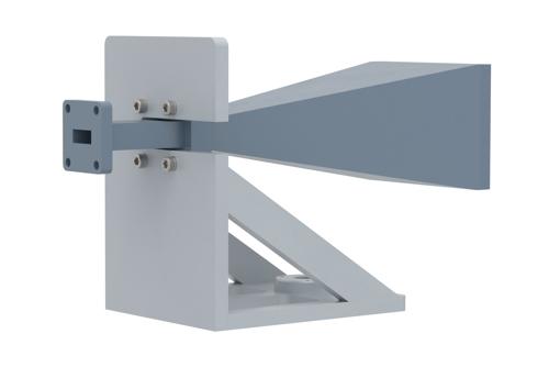 WR-42 Waveguide Antenna, 18 GHz to 26.5 GHz Frequency Range, 20 dBi Gain, UG-597/U Flange with Pre-Installed L mount