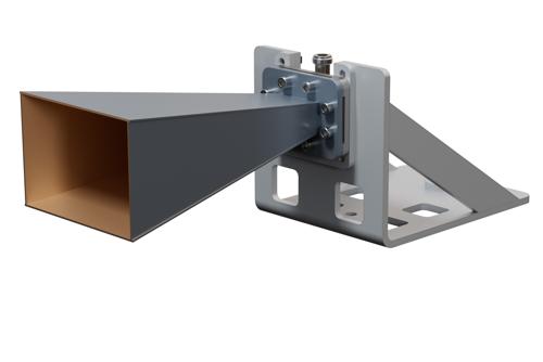 WR-159 Standard Gain Horn Antenna Operating from 4.9 GHz to 7.05 GHz, N Female Connector, 15 dBi Nominal Gain, with L Mount
