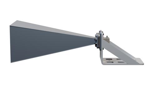 WR-159 Standard Gain Horn Antenna Operating from 4.9 GHz to 7.05 GHz, SMA Female Connector, 20 dBi Nominal Gain, with L Mount