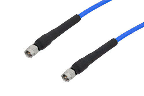SMA Male to SMA Male Cable 24 Inch Length Using PE-P141 Coax with HeatShrink, LF Solder